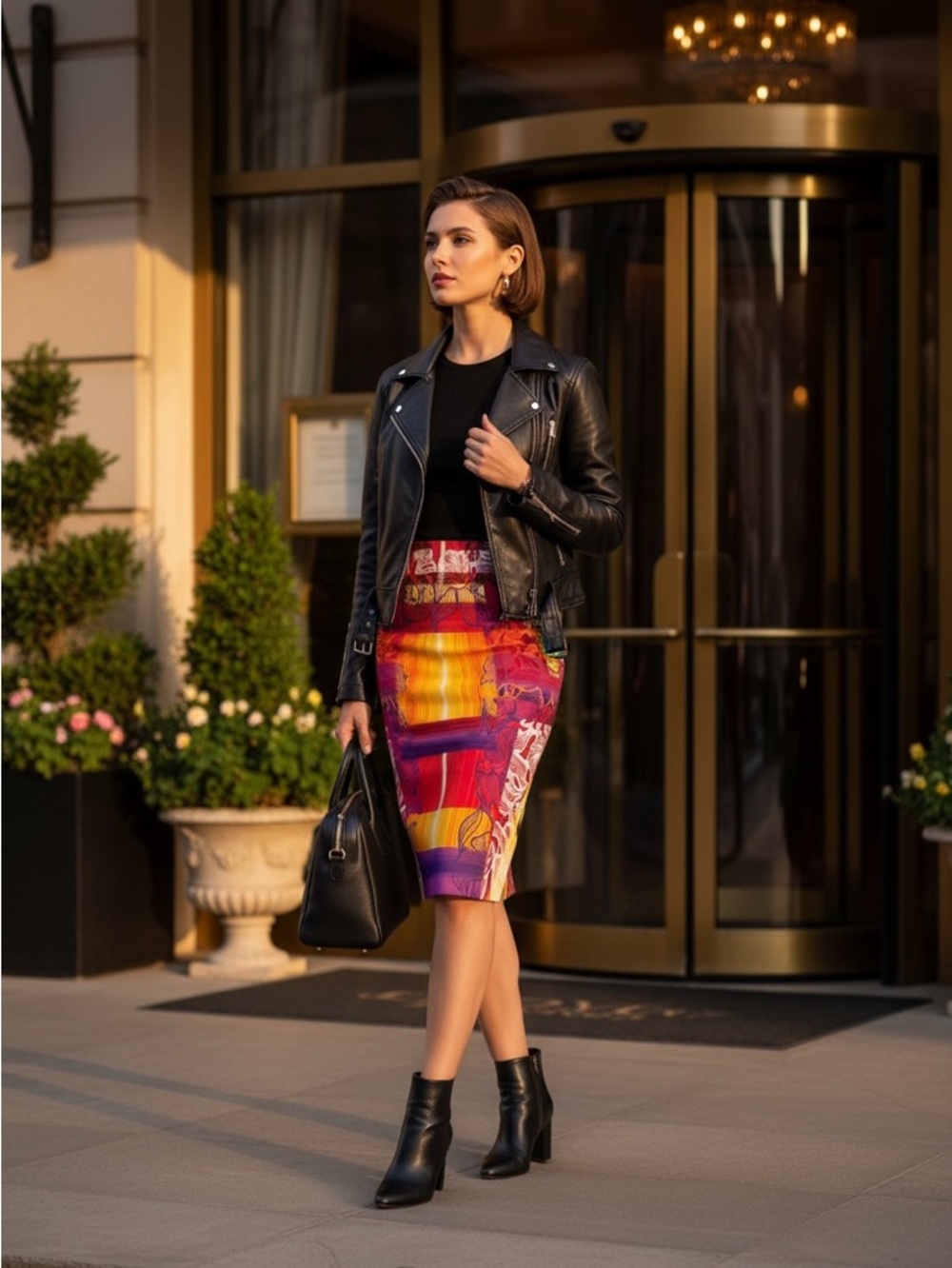 Peter Pilotto Abstract Multicolor Statement Pencil Skirt High Waist UK8 US4